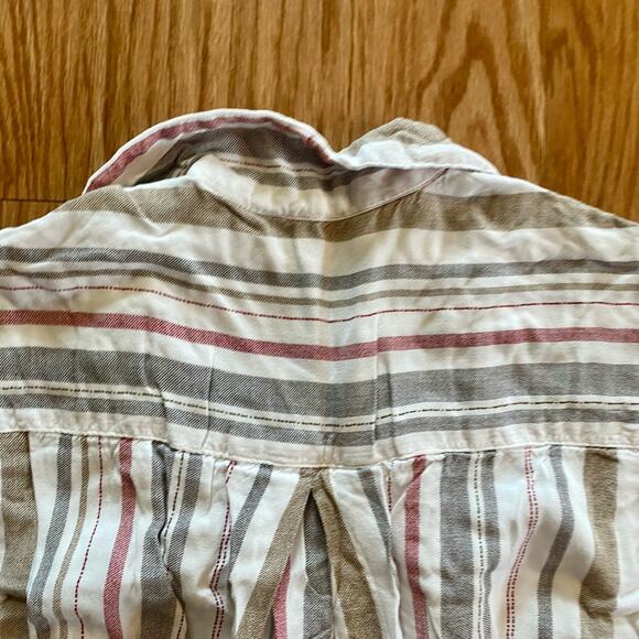 Japana Striped White Button-up Shirt Dress Womens Small - Picture 11 of 16